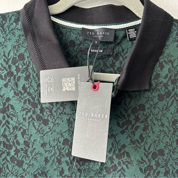 Ted Baker London Ealis Regular Fit Floral Jacquard Polo in green - Picture 3 of 13